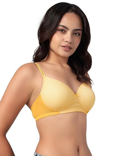 Clovia Women’s Printed T-Shirt Bra – Padded, Wire-Free, Full-Cup Comfort